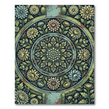 Teal Chrysanthemum Mandala Area Rug