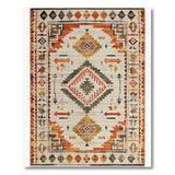 Southwestern Geometric Area Rug in Ivory and Terracotta