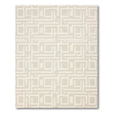 Geometric Modern Beige and Neutral Beige Geometric Interlock Area Rug
