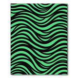 Green Black Wavy Stripe Area Rug