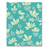 ODIKA Teal Botanical Floral Washable Area Rug - Low Pile Non-Slip