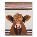 Shaggy Highland Cow Woven Area Rug