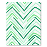 Green Chevron Zigzag Geometric Rug