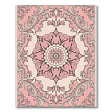 Vintage Pink Floral Mandala Pink Area Rug