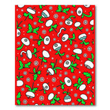 Festive Red Mushroom Holly Cartoon Area Rug