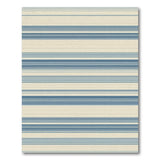Blue Cream Horizontal Striped Area Rug