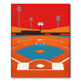 Vibrant Baseball Stadium Area Rug
