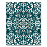 Blue and Teal Ornate Teal Floral Vintage Area Rug