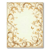 Luxury Gold Vine Butterfly Border Rug
