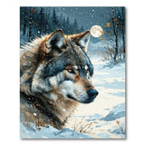 ODIKA Majestic Wolf in Snowy Forest Washable Area Rug - Low Pile & Non-Slip