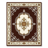 Ornate Brown Medallion Area Rug