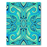 Swirling Teal Waves Abstract Area Rug