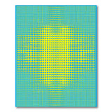 Teal Yellow Geometric Dot Burst Area Rug