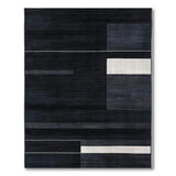 Black and White Bold Black White Geometric Abstract Rug