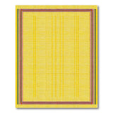 Vibrant Yellow Woven Area Rug with Rainbow Border