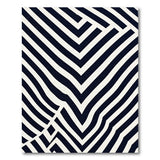 Bold Black White Zigzag Geometric Black and White Area Rug