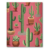 Vibrant Pink Cactus Succulent Area Rug