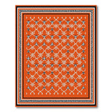 Burnt Orange Heritage Tribal Geometric Area Rug