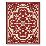 Elegant Red Persian Area Rug with Ornate Cream Border