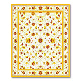 Yellow Gold Border Persian Floral Area Rug