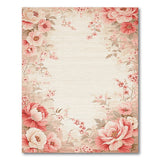Vintage Blush Peony Floral Vintage Area Rug