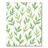 Lush Green Leaves Watercolor Area Rug