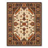 Southwestern Tribal Geometric Area Rug in Beige Terracotta