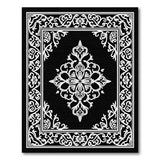 Black and White Intricate Black White Persian Mandala Rug