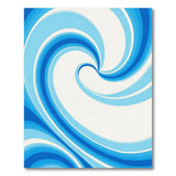 Blue and Teal Hypnotic Blue Swirl Abstract Area Rug