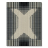 Black White Geometric Crosshatch Area Rug