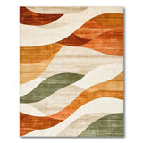 Orange Abstract Area Orange Abstract Wave Area Rug