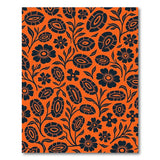 Vibrant Orange Black Floral Silhouette Rug