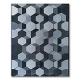 Grey Modern 3D Hexagon Grey Area Rug