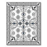 Traditional Persian Ornate Black White Persian Floral Rug