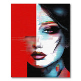 Pixelated Pop Art Woman Portrait Rug