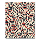 Multi-color and Patterns Bold Red Black Wavy Stripe Area Rug