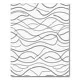 Fluid Grey Waves Abstract Area Rug
