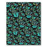 Teal Hummingbird Leaf Boho Rug