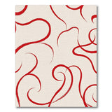 Red Swirl Abstract Washable Area Rug