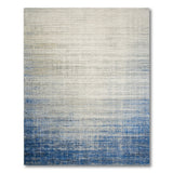 Ombre Blue Distressed Vintage Area Rug