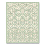 Mint Green Ornate Floral Vintage Area Rug