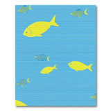 Yellow Fish Blue Striped Area Rug