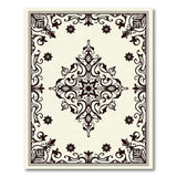 Ornate Black Floral Vintage Area Rug