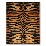 Bold Tiger Stripe Area Rug Black Orange