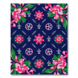 Navy Hibiscus Anchor Coastal Area Rug