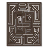 Brown and Tan Geometric Maze Labyrinth Area Rug