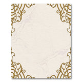 Elegant Gold Filigree Beige Marble Area Rug