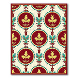 Red Teal Medallion Persian Area Rug