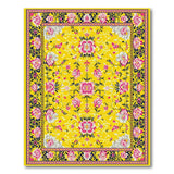 Yellow Vibrant Yellow Peony Floral Area Rug