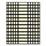Beige and Neutral Modern Black Grid Beige Area Rug